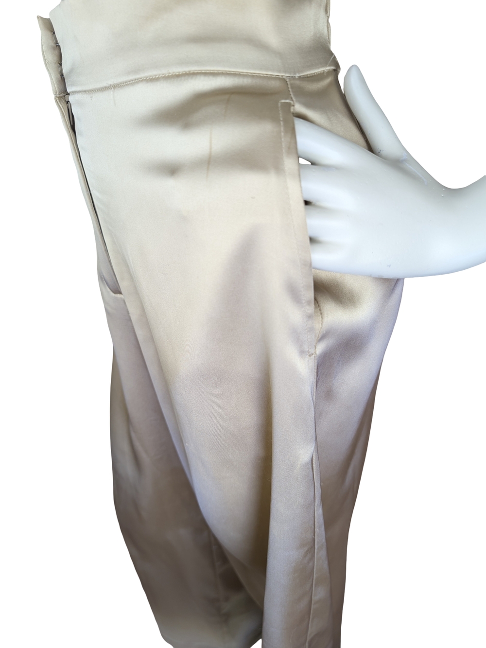House of Harlow 1960 Champagne Satin Wide Leg Palazzo Pants Size Small - Picture 4 of 13